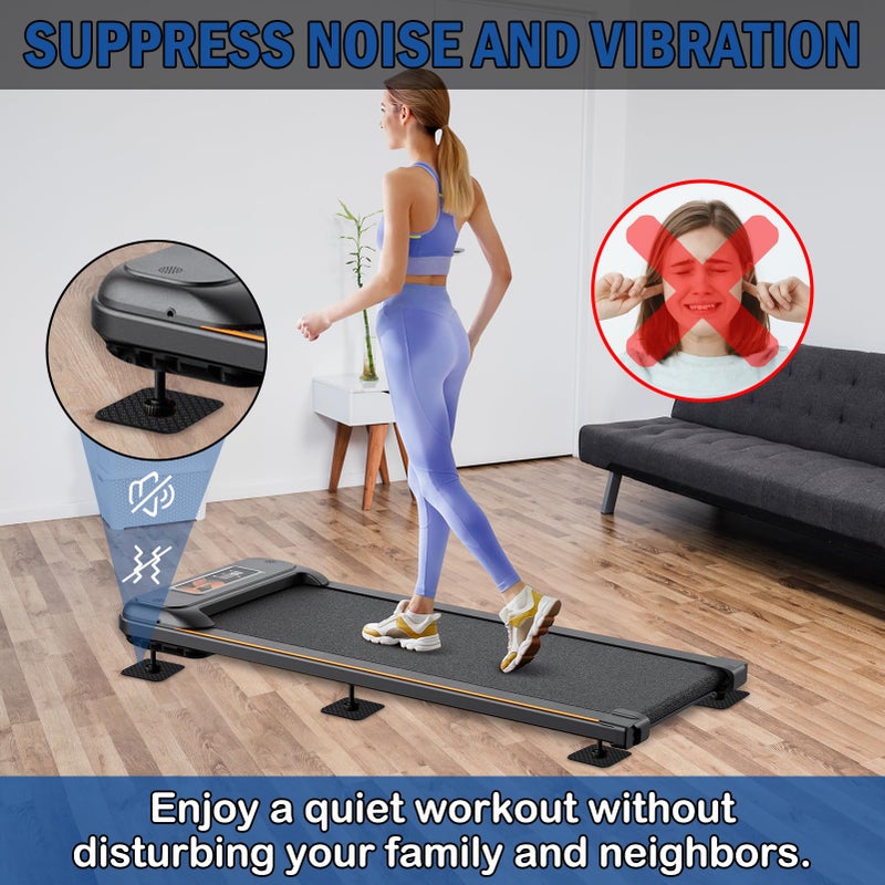 TRINKA 6 Pcs Walking Pad Mat, Treadmill Mat Pads, 4"" x 4"" x 0.2"" Double-Sided Non-Slip Exercise Equipment Mat, High Density Silicone Anti Vibration Pad for Protect Floors, Noise Reduction - Image 5